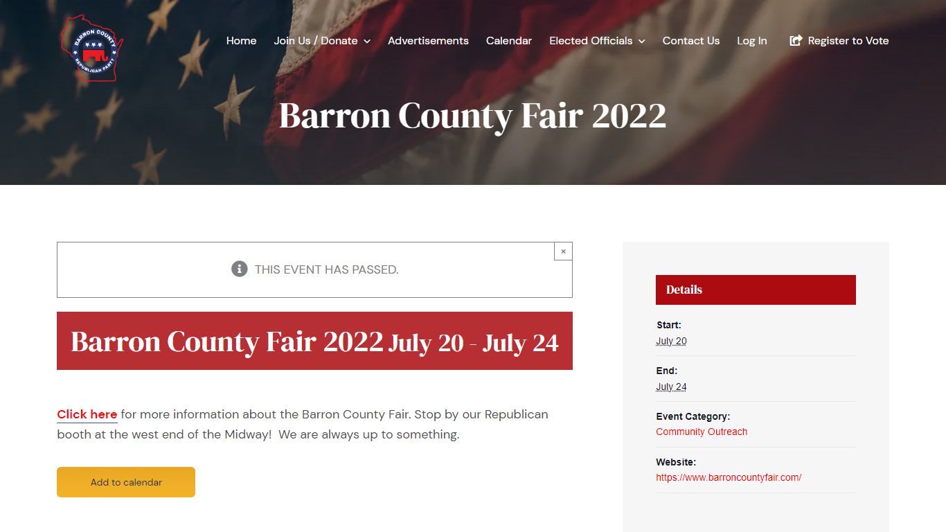 Barron County Fair 2022 | Barron County Republican Party